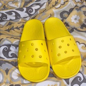 Yellow Crocs Slides